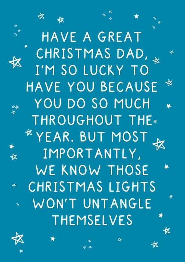 Funny Christmas Card - Christmas Lights - For Dad created by Pickled Prints