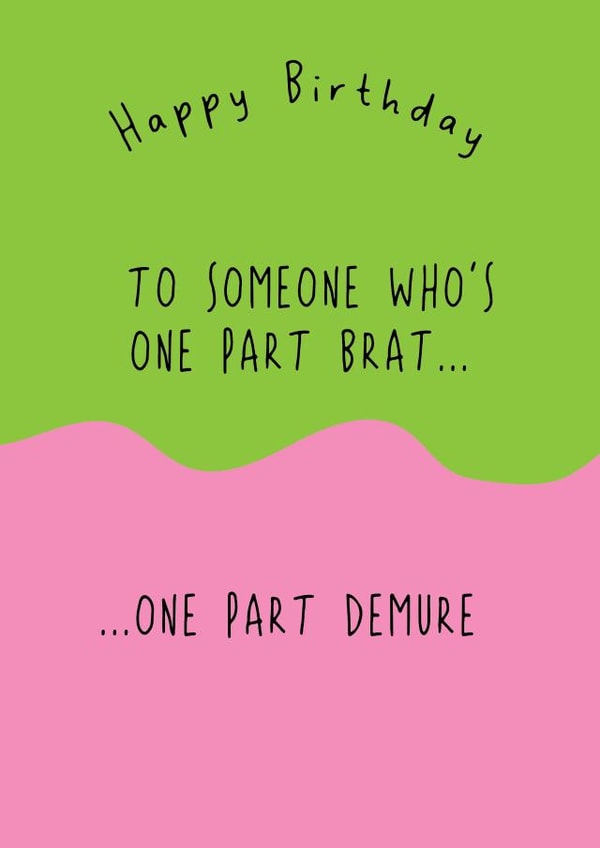 Funny Birthday Card - Brat - Demure - TikTok created by @Laura Lonsdale Designs