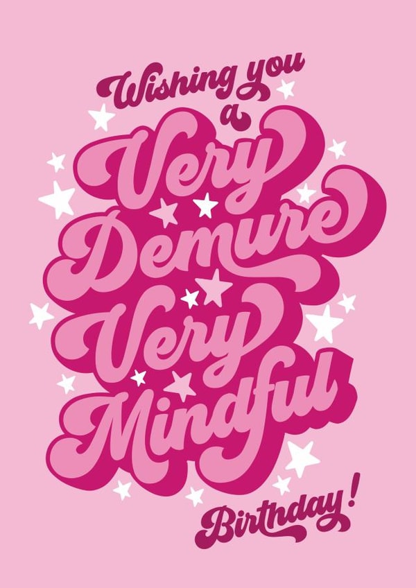 Modern Birthday Card - TikTok - Jools Lebron - Very Demure, Very Mindful created by Atwood & Atwood