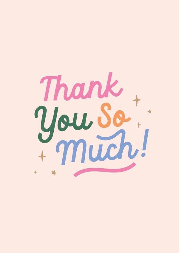 Pretty Thank You Card - For Her - Cute - Typography created by Studio Mads