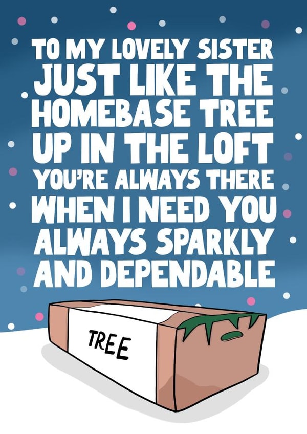 Funny Christmas Card - For Sister - Sparkly And Dependable created by Pickled Prints