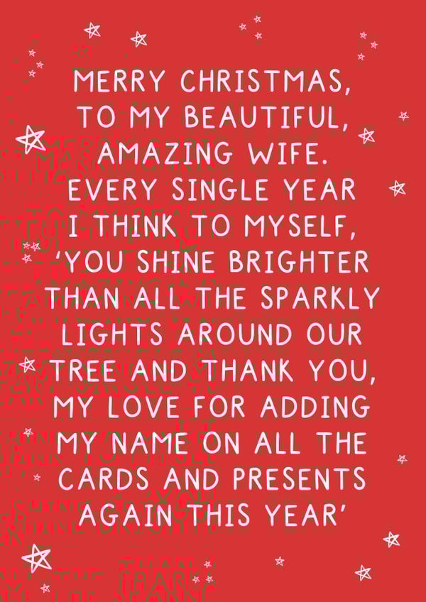 Funny Birthday Card - Wife - From The Husband created by Pickled Prints