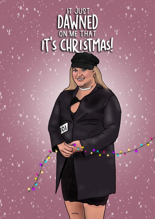 Funny Christmas Card - Dawn The Jockey - The X Factor created by I Draw Stuff