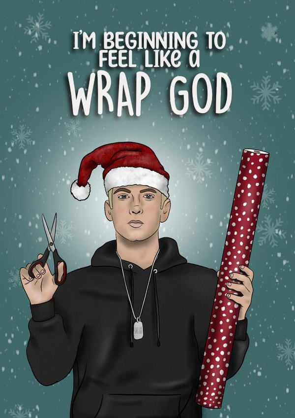 Funny Christmas Card - Eminem - Wrap God created by I Draw Stuff
