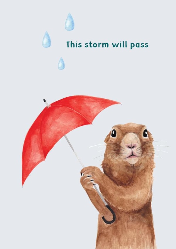 Cute Sympathy/Thinking Of You Card - Ferret - This Storm Will Pass created by lil wabbit