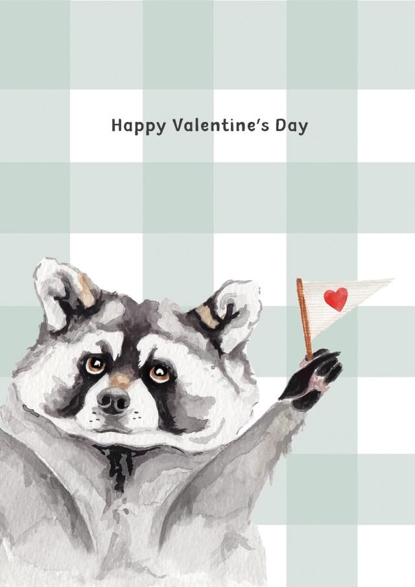 Cute Valentines Card - For Partner - Racoon created by lil wabbit