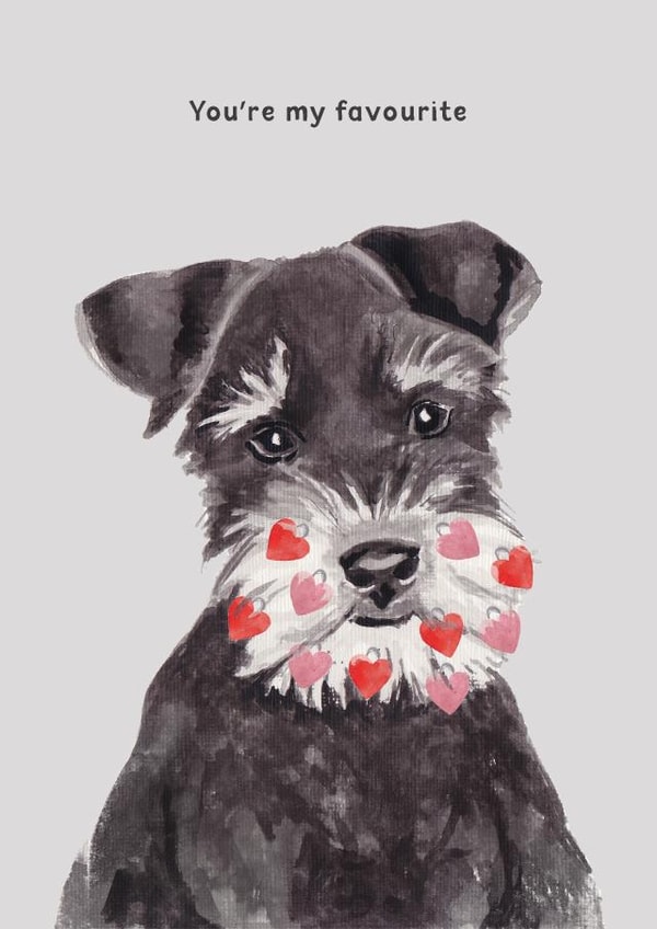 Cute Love And Friendship Card - Schnauzer - Hearts created by lil wabbit