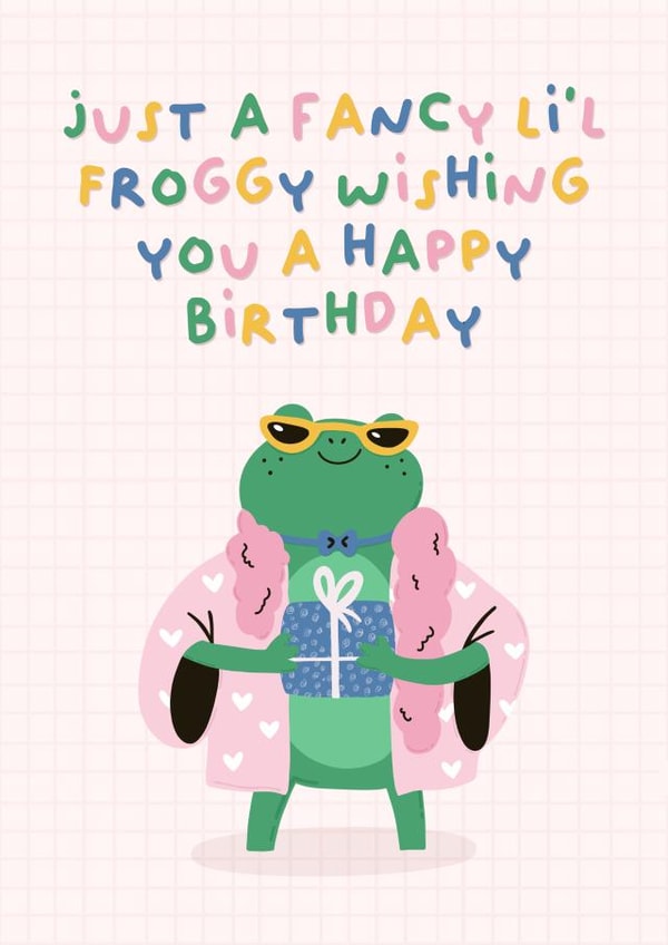 Cute Birthday Card - Fancy Frog created by The Happy Badger