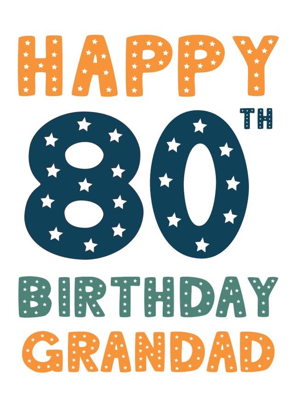 Classic Birthday Card - Grandad - 80th created by Mint Maker Studio