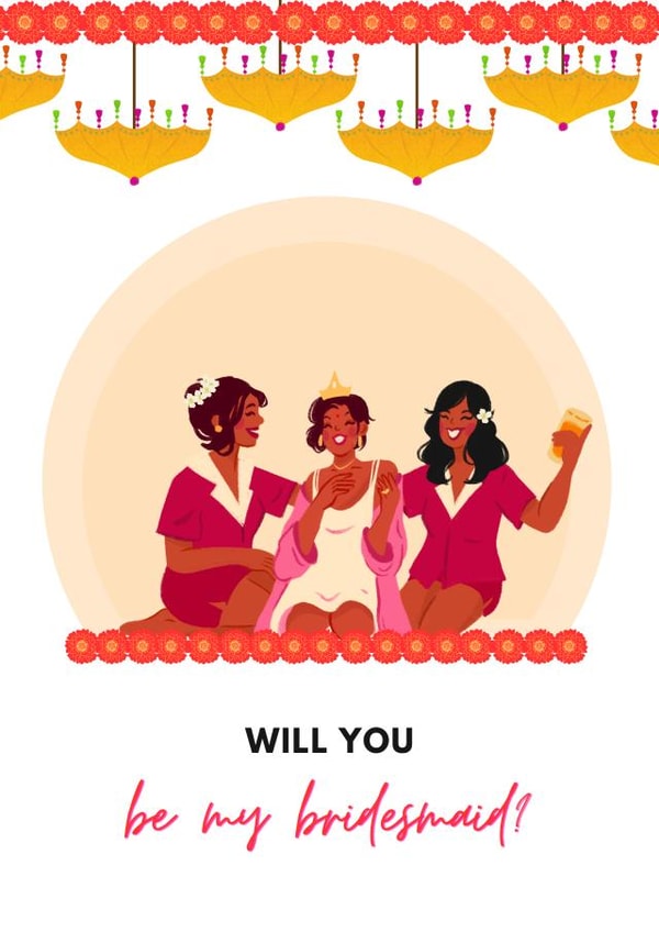 Cute Bridesmaid Proposal Card for Friends and Sisters created by Tamarind & Lime