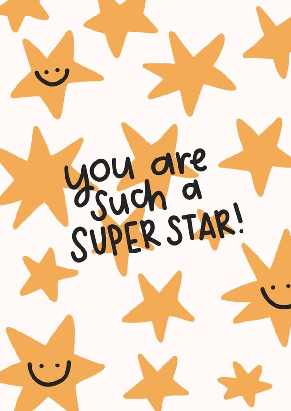 Cute Congratulations Card - Smiling Stars - You Are Such A Super Star! created by Doodled By Anya