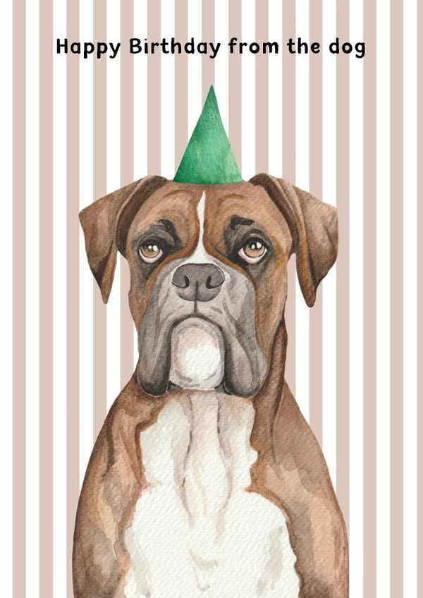 Cute Birthday Card - From The Dog - Boxer created by lil wabbit
