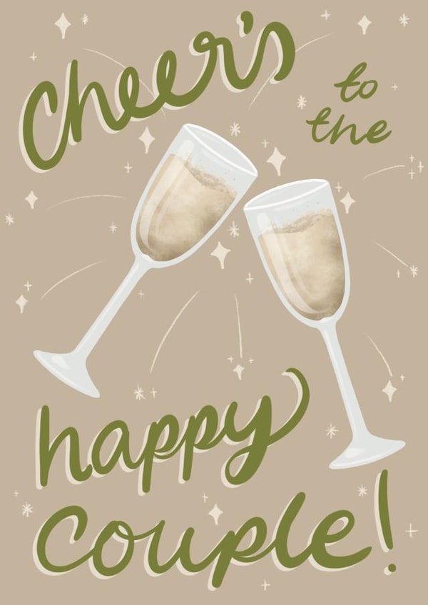 Classic Wedding Card - Glasses - Cheers To The Happy Couple! created by Rhianna Louise Studio