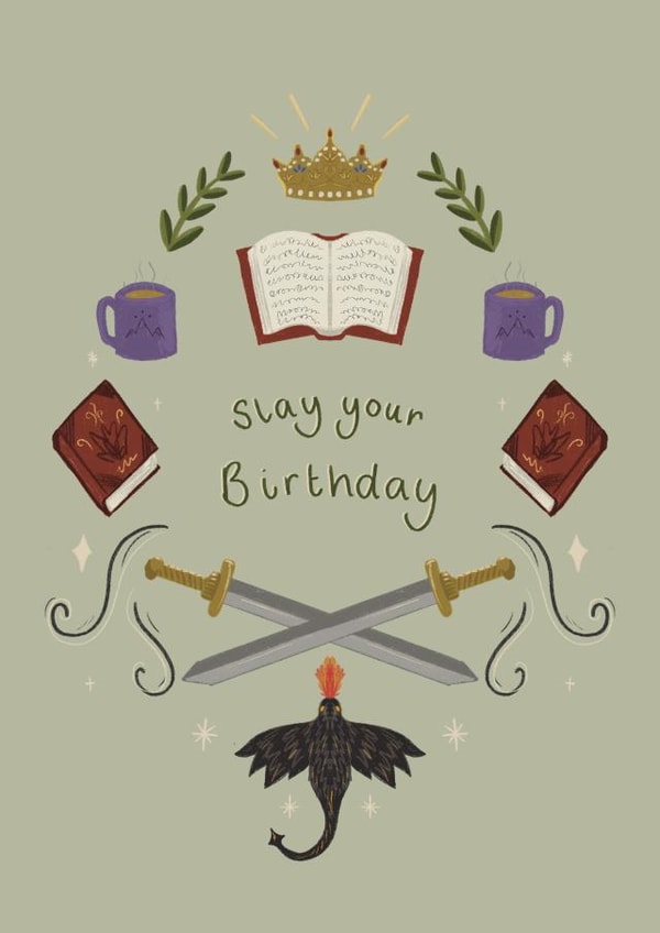 Arty Birthday Card - Fantasy Reader - Slay Your Birthday created by Rhianna Louise Studio