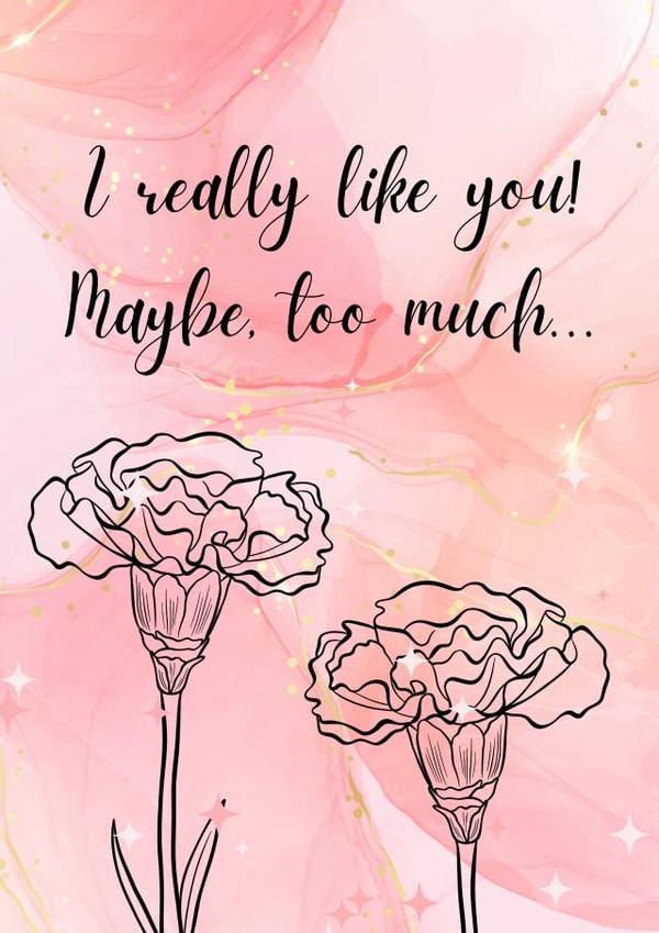 Funny Cute Greeting Card With Floral lineart and Pink Background created by JoileFleurViolette101