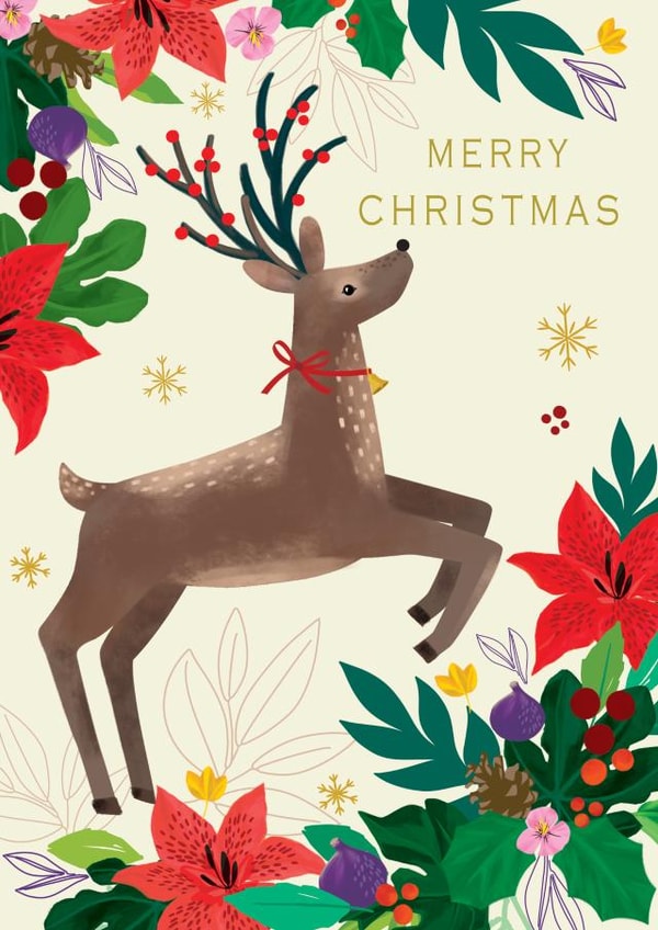 Classic Christmas Card - Reindeer created by Laura Darrington Design Ltd.