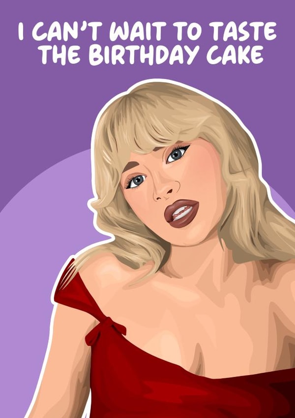 Funny Birthday Card - Sabrina Carpenter - Taste - Cake created by Pink + Pip