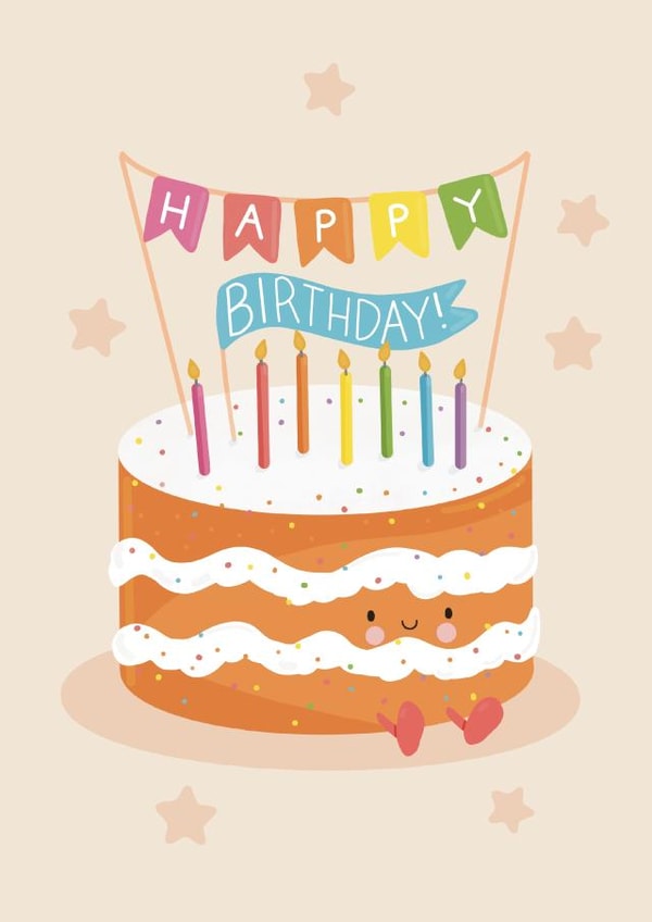 Cute Birthday Card - Jellycat Cake - Bunting created by Pri M