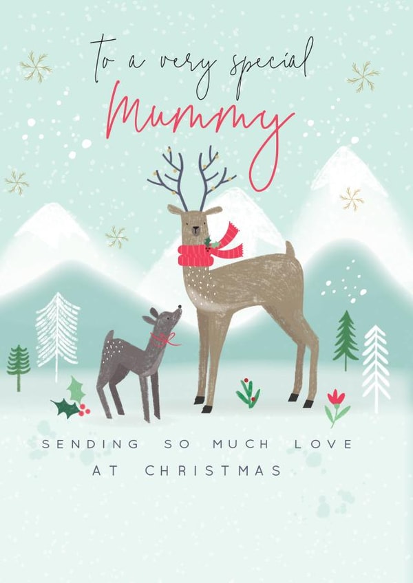 Cute Christmas Card - To A Very Special Mummy - Reindeers created by Laura Darrington Design Ltd.