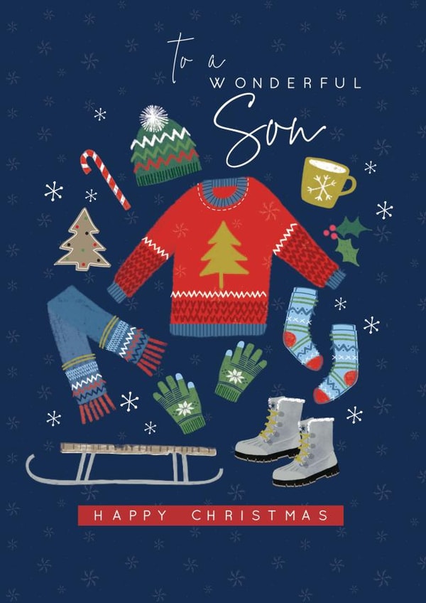 Classic Christmas Card - Son - Festive Items created by Laura Darrington Design Ltd.