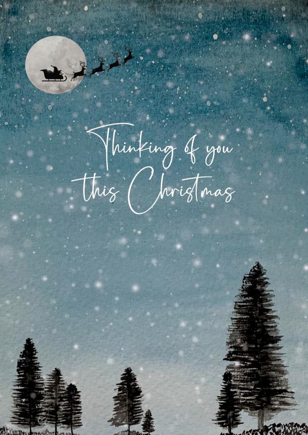 Classic Christmas Card - Thinking Of You - Snow created by Heather Trefusis Art