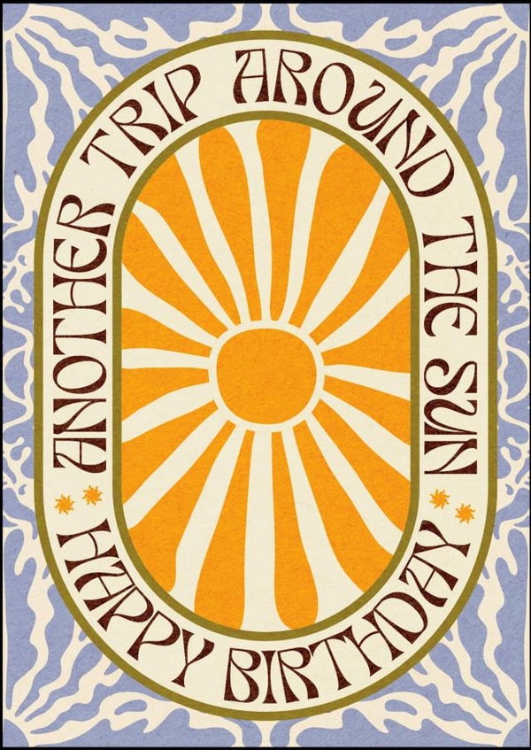 Another Trip Around The Sun Boho Style Birthday Card created by OMG Kitty