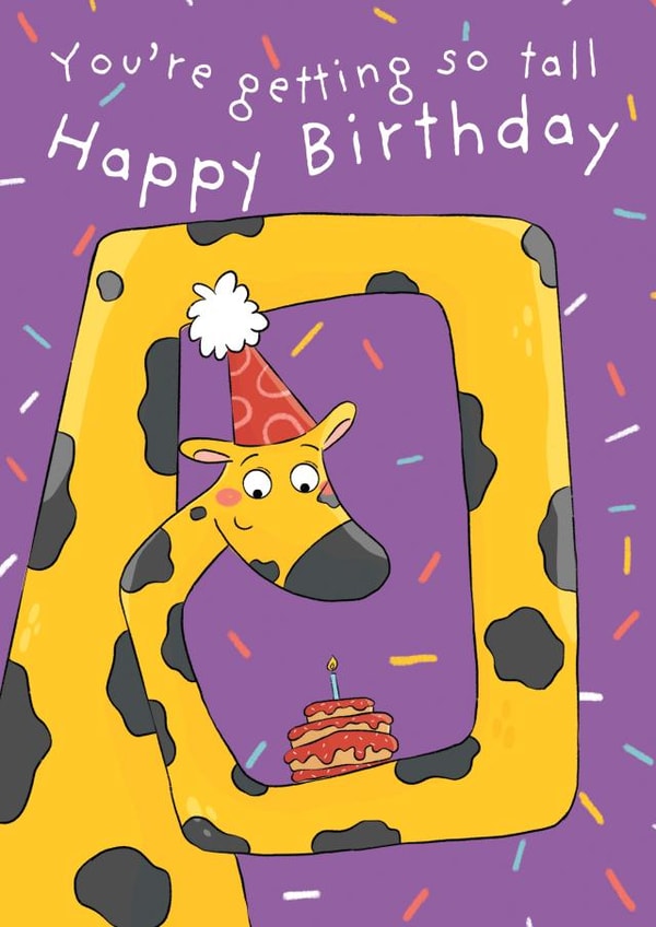 Cute Birthday Card - Giraffe - You're Getting So Tall! created by Stephanie Lidbetter