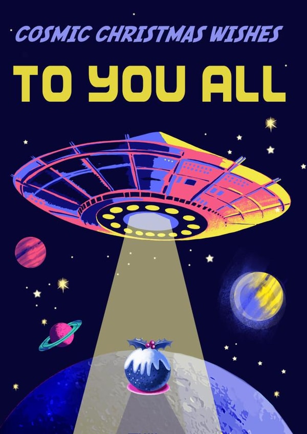 Arty Christmas Card - Retro - UFO - Space created by Rocket68