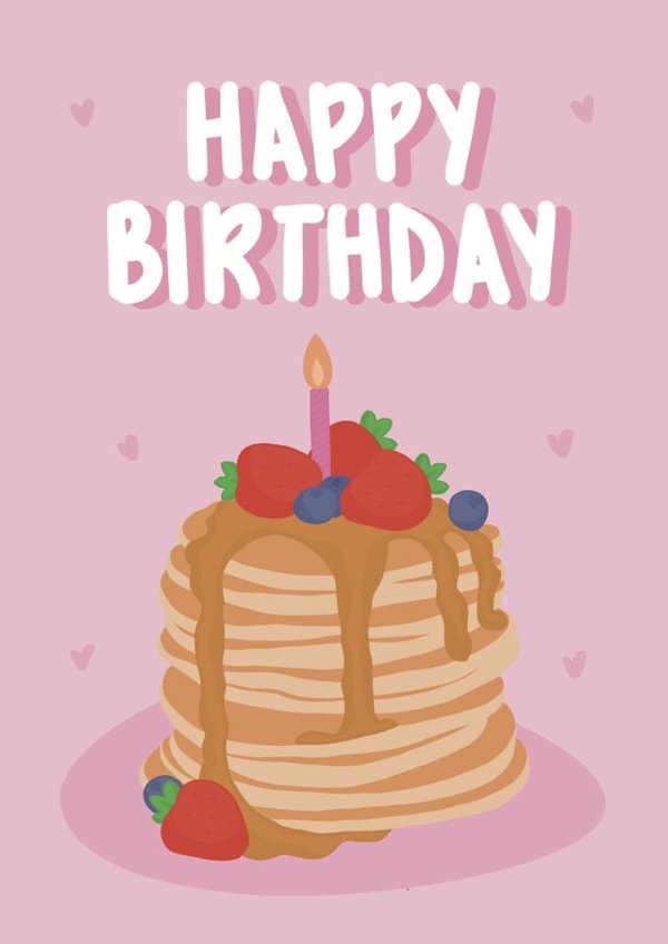 Cute Birthday Card - For Her - Pancakes created by Kave Media