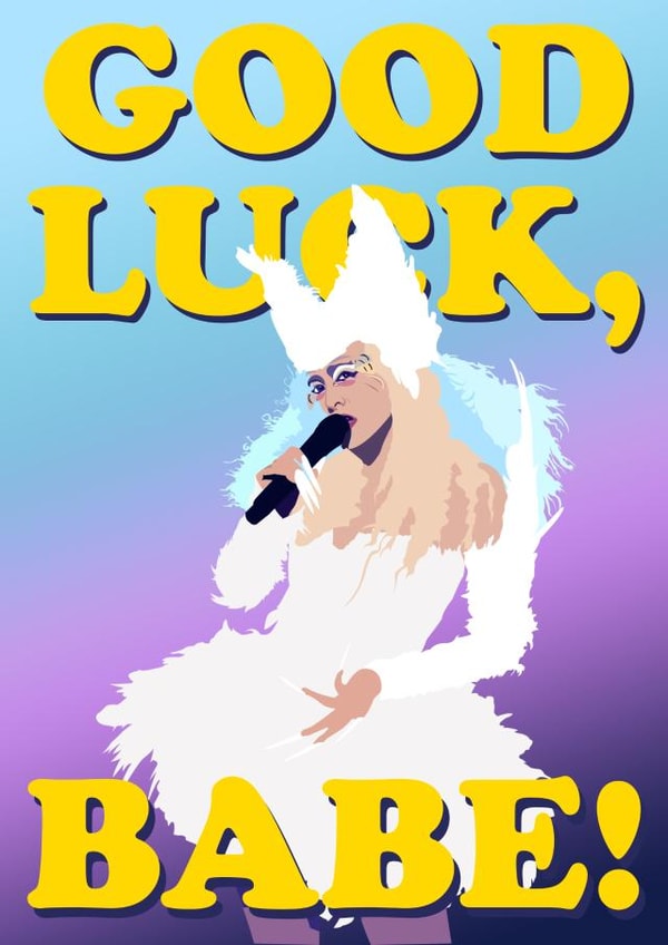 Modern Good Luck Card - Chappell Roan - Good Luck Babe! created by Nic James