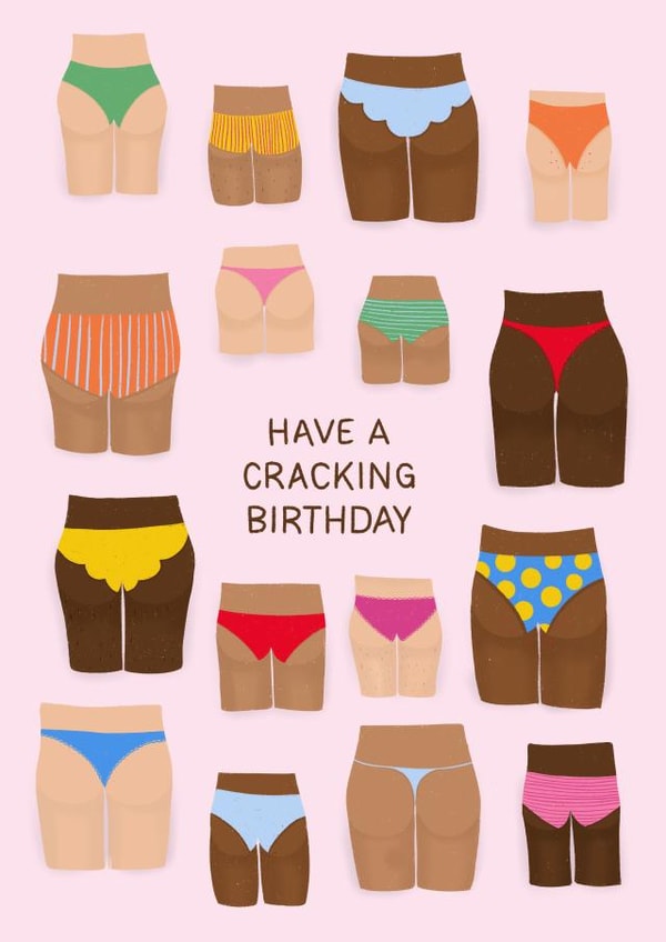 Funny Birthday Card - Bums - Cracking created by Studio Sage UK