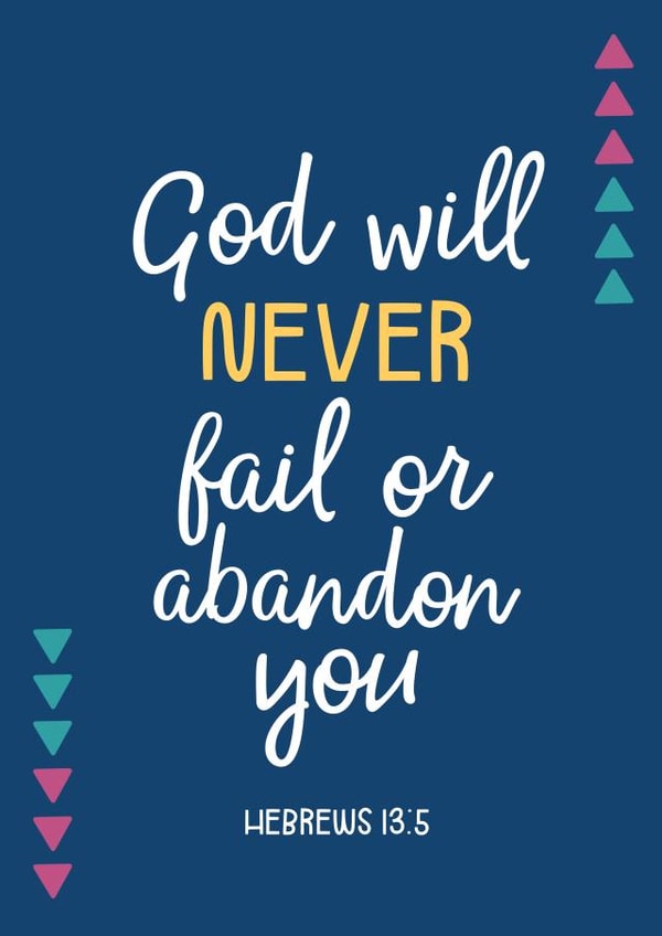 Classic Thinking Of You Card - Bible Verse - Hebrews 13:5 created by Kirsty Grace Designs