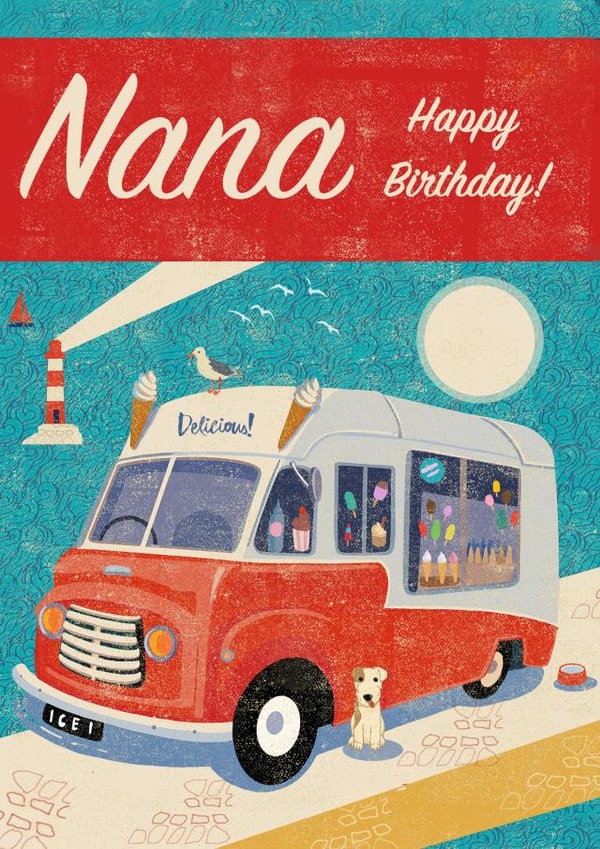 Retro Birthday Card - Nana - Ice Cream Van created by Rocket68