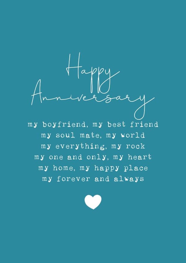 Classic Anniversary Card - For Boyfriend - Soul Mate created by Cake For Breakfast