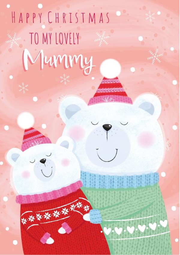 Cute Christmas Card - For Mummy - Polar Bears created by Sarah Pitt