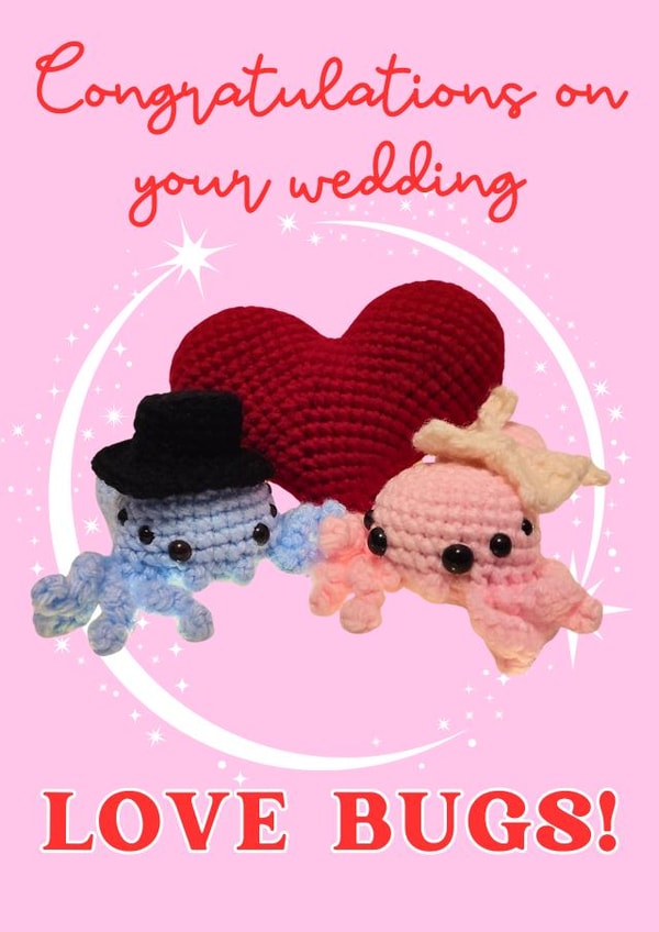 Cute Wedding Card - Love Bugs created by Moira Allen