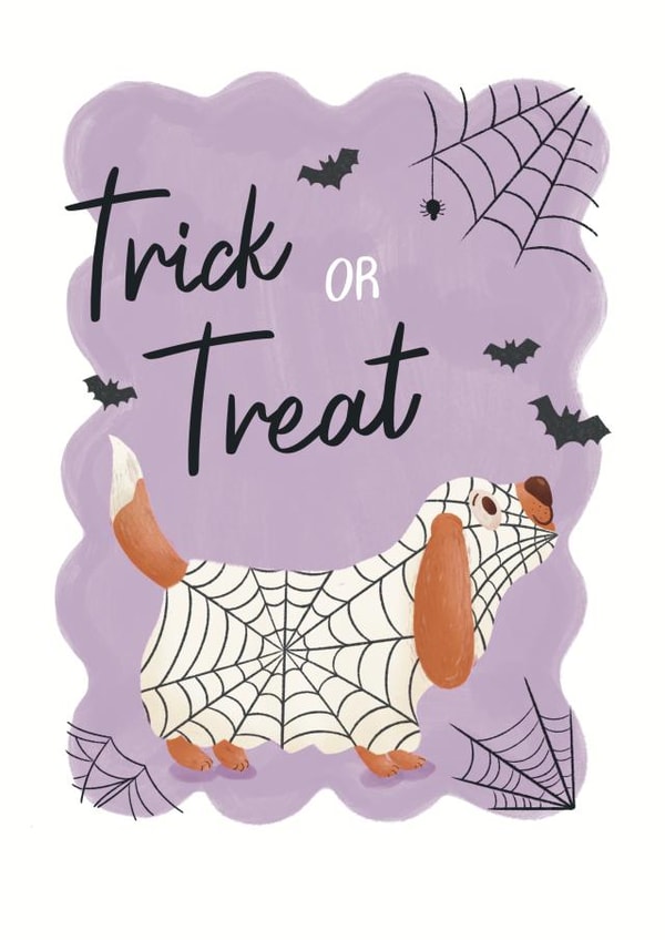 Cute Halloween Card - Trick Or Treat - Dog created by Lisa Parker