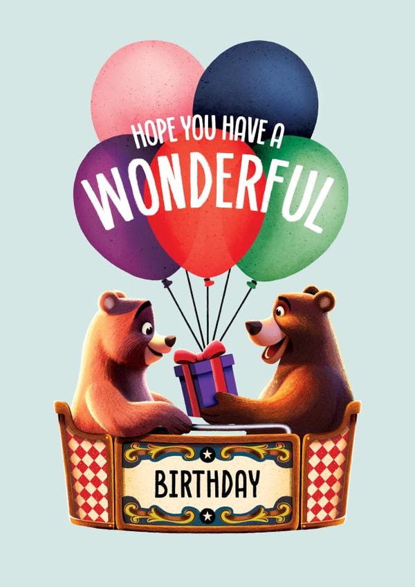 Cute Birthday Card - Bears - Balloons created by Folio | Ian Owen