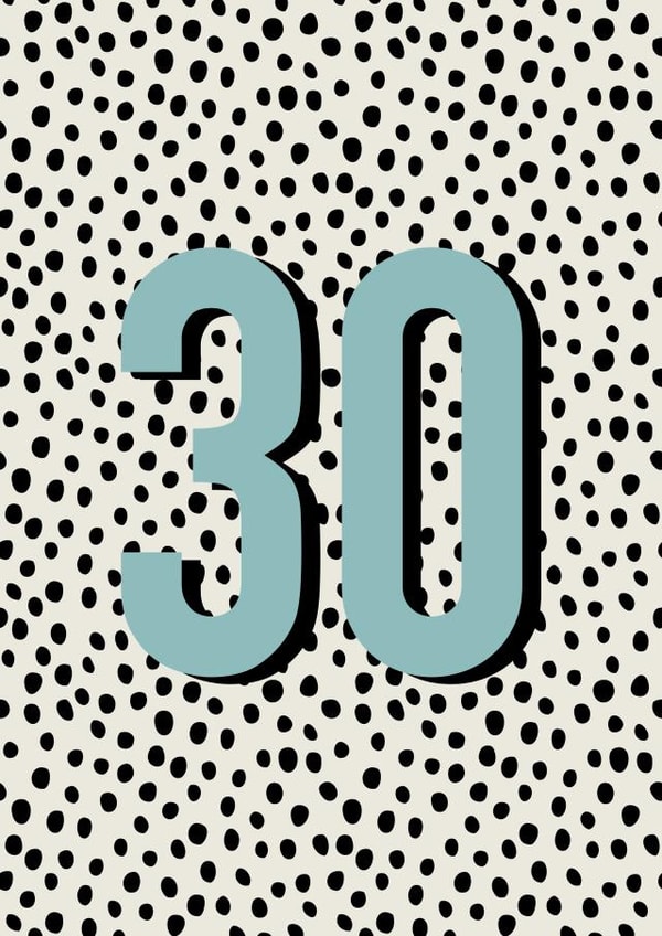 Classic Birthday Card - For Her - 30th created by Hey Ves Designs