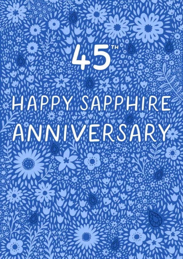 Pretty Anniversary Card - 45th - Sapphire - Floral created by Pear Tree Press