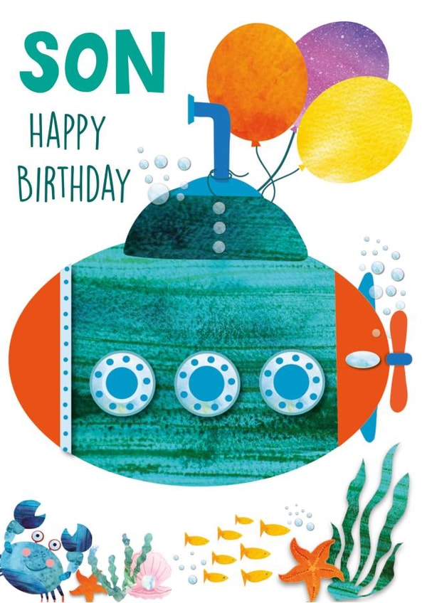 Cute Birthday Card - For Son - Submarine created by Rocket68