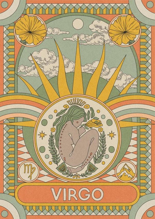 Arty Birthday Card - Virgo - Star Sign created by OMG Kitty