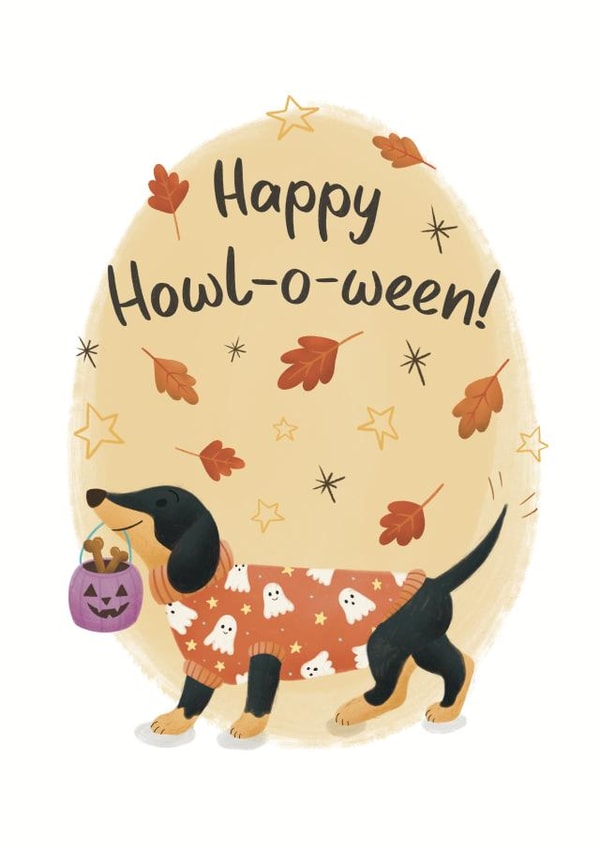 Cute Halloween Card - Dog - Howl-O-Ween! created by Lisa Parker