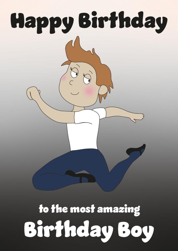 Cute Birthday Card - For Him - Ballet created by Rachel Hsiroc Design