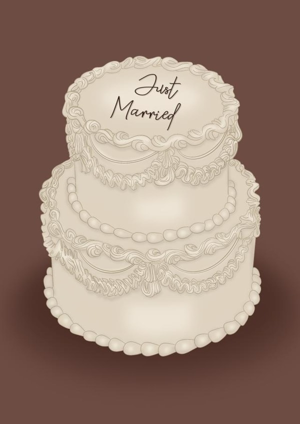 Classic Wedding Card - Just Married - Cake created by Serenity Emily