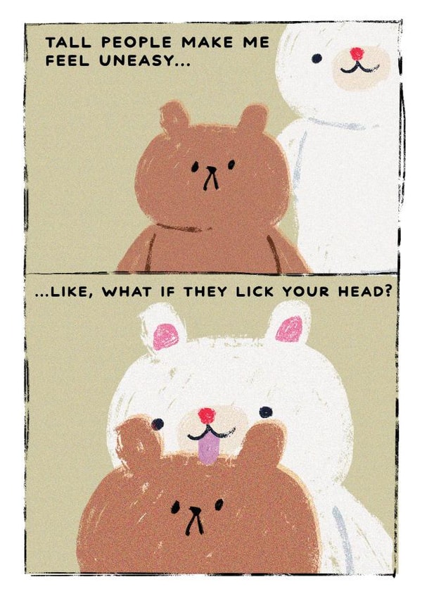 Funny Card - Bearly Getting By - Tall People Make Me Uneasy created by JOLLY AWESOME