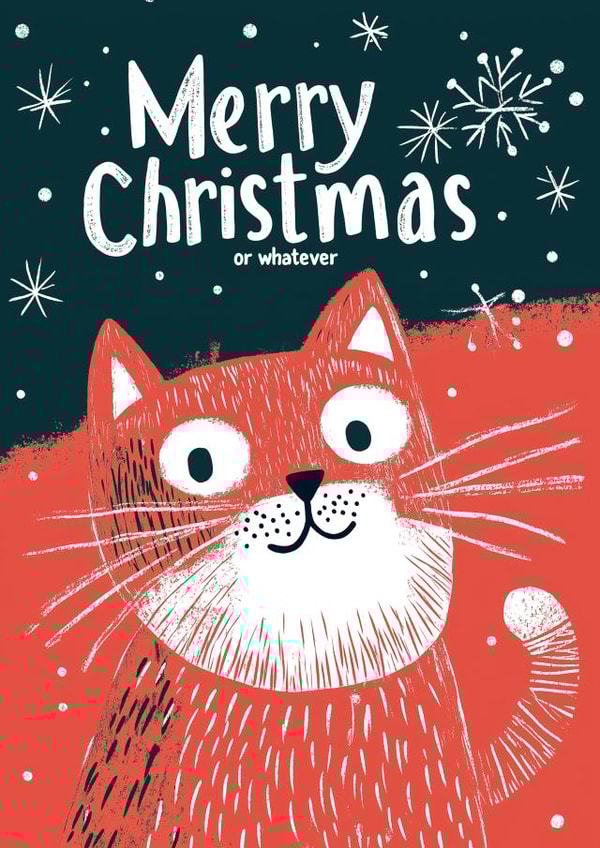 Cute Christmas Card - From The Cat - Sarcastic created by Koro Cinco