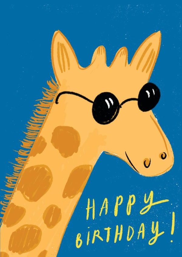 Cute Birthday Card - Cool Giraffe - Sunglasses created by Leanne McBrien
