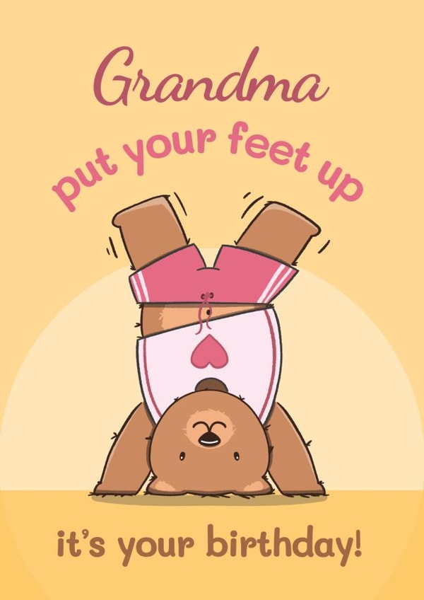 Cute Birthday Card - For Grandma - Bear created by Bev O'Connor || @oconnordesign