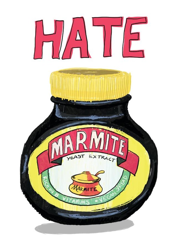 Arty Love & Friendship Card - Marmite - Hate created by Illustrator Maker
